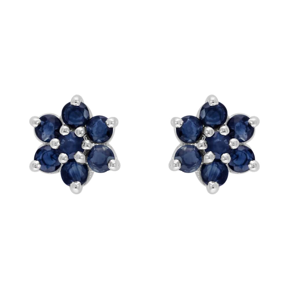 Saphire Cluster Stud Earring - Image 2