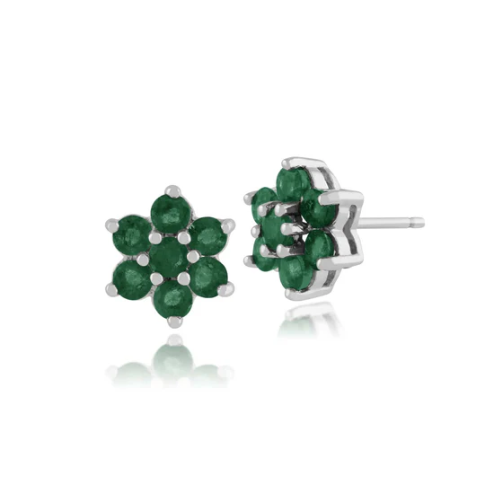 Saphire Cluster Stud Earring